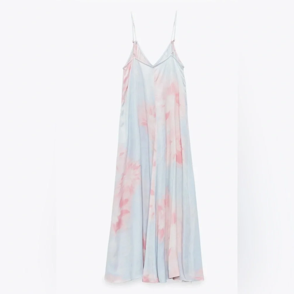 Zara Pastel Tie Dye Maxi Dress Vacation Size Medium - Picture 5 of 16
